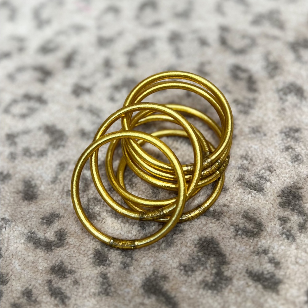 Set of 8 Authentic Budhagirl Gold Bracelets